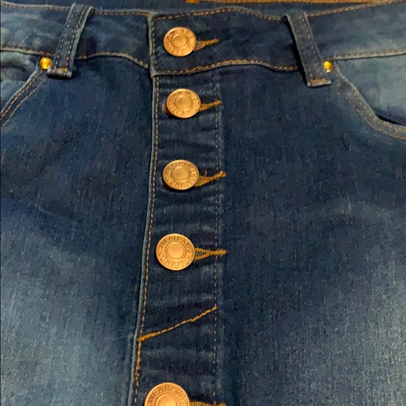 Blue Jean Button Down Skirt - Picture 3 of 3